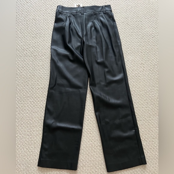 NWT Zara Straight Leg Full Length Faux Leather Pants - Picture 4 of 4